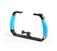 Génerique Camera Top Handle, Plate-Forme de plongée sous-Marine en Alliage d'aluminium, Double poignées en Silicone, Compatible avec GoPro DJI OSMO Action Insta360(Blue Color)