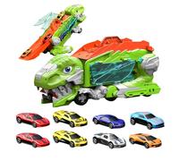 Générique Camion Dinosaure - Ensemble De Transport Pliable, Mallette De Rangement pour Véhicule De Course avec 8 Mini Voitures, Jouet Préscolaire Interactif | Cadeau De Fête De Vacances Parfait
