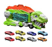 Générique Camion Transporteur de Dinosaures,Camion Remorque Pliable - Transporteur Éducatif Maternelle avec 8 Voitures 3 Ans et Plus Cadeau Anniversaire
