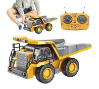 Générique Camions Télécommandés,Pelle Mécanique avec Lumière et Son - Tombereau Télécommandé avec Châssis Métallique et Batterie Rechargeable | pour 4-12 Ans, Cadeau Noël Anniversaire