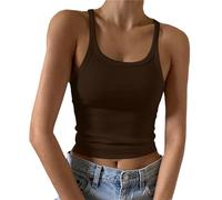 Générique Camisole Pour Femme Caraco Debardeur Sport Crop Top Lavable En Machine Blanc Sexy Haut Sans Manches Avec Soutien Gorge Caché Tenue De Bureau Discrète Débardeurs Chic Et Elegant