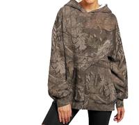 Générique Camo Hoodie Womens Long Sleeve Maple Leaf Print Camouflage Oversized Pullover Sweatshirt with Pocket (I,M)