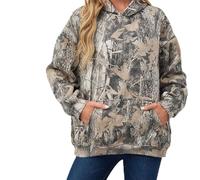 Générique Camo Hoodie Womens Long Sleeve Maple Leaf Print Camouflage Oversized Pullover Sweatshirt with Pocket (O,Grand)