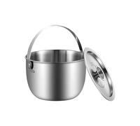 Générique Camp Pot, Outdoor Camp Pot Camping Supplies - Bowl en Acier Inoxydable des Accessoires de Cuisine à poignée de Couvercle pour la Maison de Chasse au Pique-Nique BBQ BBQ Appartement