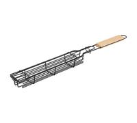 Générique Campfire Hot Dog Roaster, BBQ Food Clamp Basket, Outdoor Grill Sausage Meat Roasting Rack Tool, Portable Cooking Clamp Holder, Stainless Steel Grill Accessory, for Camping Party Kitchen Use
