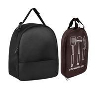 Générique Camping Bag, Organizer Case, Polyester Material Waterproof Dustproof Portable Handle Compact Lightweight Sturdy Build, Storage Bag for Outdoor Travel Adventure, Black and Brown