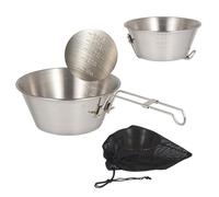 Générique Camping Bowl - 304 Stainless Steel, 550ml Folding Handle Cup, Lightweight Cookware | Resistant Picnic Container For Hiking, BBQ Outdoor Travel Dining Accessory Use