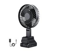 Générique Camping Fan, Battery Powered Wind Blower, Cordless Portable Cooling Fan for Golf, Beach, Boating, Tent, Fishing, RV, Travelling, Indoor and Outdoor Activities, Black