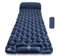 Générique Camping Sleeping Pad, uilt-in Foot Pump,Waterproof Inflatable Campings Sleepings Pads, Foldable Camp Sleeping Pads Travel Tent Gear for Parks Hiking Backpacking Picnic (Dark Blue,Single)