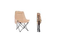 Génerique Camping Stool, Chaise Moon à Dossier Haut, Tissu Oxford en Polyester 600D, Rangement Pliable, Gain de Place,for Patio Lawn(Khaki)