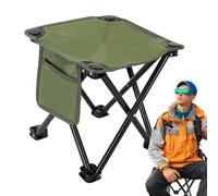 Générique Camping Stool, Folding Chair, Portable Seat, Oxford Fabric Material, Anti-Slip Base Design, Outdoor Beach BBQ Fishing Hiking Garden Use, 11.61x11.61x11.61 inches, Black, 1 Piece