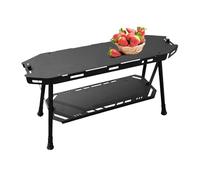 Générique Camping Table Foldable, Portable Aluminum Alloy Camping Storage Racks, Lightweight Outdoor Camp Shelf, Compact Travel Cooking Station, Easy Assembly Picnic Table for Hiking