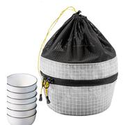 Générique Camping Tableware Bag, Drawstring Utensil Pouch, Portable Dish Storage, Lightweight Bowl Carrier, Outdoor Cookware Holder, Ideal for Hiking, Picnic, Travel, Camp Cooking