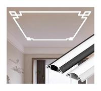 Générique Canal mené for Le Plafond, Canal d'éclairage indirect mené for Le Plafond de décor, diffuseur de lumière mené par Profil mené en Aluminium(Black,22.92 Feet)