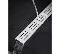 Générique Canalisation étroite en Acier Inoxydable 304, kit de Drainage Robuste pour tranchées et caniveaux, Tuyau de Drainage Mince pour Cour, Jardin, terrasse extérieure (7 x 3 cm (2 3/4 x