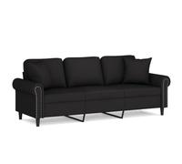 Générique Canapé 3 Places avec oreillers décoratifs Noir 180 cm Velours,Meubles,Canapés,Noir,31.15kg,3200960