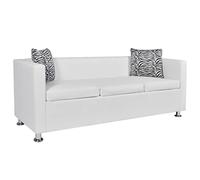 Générique Canapé à 3 Places Cuir Artificiel Blanc,Meubles,Canapés,Blanc,31.05KG,242211