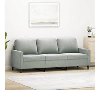 Générique Canapé à 3 Places Gris Clair 180 cm Velours, Meubles, Canapés, Gris, (Poids 28.8KG)