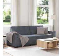 Générique Canapé à 3 Places Gris foncé 180 cm Velours, Meubles, Canapés, Gris, (Poids 30.7KG)