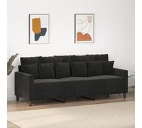 Générique Canapé à 3 Places Noir 180 cm Velours,Meubles,Canapés,Noir,29.2 KG,359318