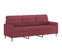 Générique Canapé à 3 Places Rouge Bordeaux 180 cm Tissu,Meubles, Canapés, Rouge (Poids 28.8KG)-9105