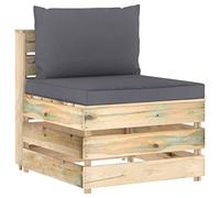 Générique Canape Central Bois Pin Impreigne Vert | Modulaire pour Salon Jardin, Siège Durable, Résistant aux Intempéries, Entretien Facile