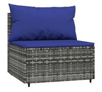 Générique Canapé Central de Jardin avec Coussins Gris résine tressée,Meubles,Mobilier de Jardin,Sièges de Jardin,Canapés de Jardin,Gris,6.8kg,319849