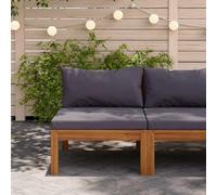 Générique Canapé Central Sectionnel Bois Acacia Gris Foncé | Siège extérieur modulaire, coussins rembourrés, finition à l'huile, robuste et durable