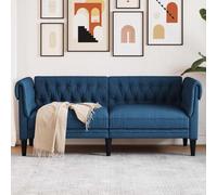 Générique Canapé Chesterfield 2 Places Bleu Tissu,Meubles, Canapés, Bleu (Poids 28.7KG)