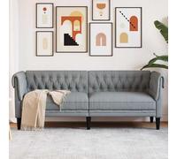 Générique Canapé Chesterfield Gris Clair 201.5 x 74.5 x 74.5 cm Tissu,Meubles,Canapés-42013010
