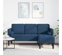 Générique Canapé d'angle 3 Places Bleu 160 cm Tissu,Canapés,29.3KG-42001920