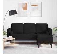 Générique Canapé d'angle 3 Places Noir 160 cm Tissu,Canapés,29.3KG-42001915