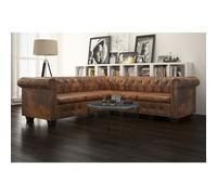 Générique Canapé d'angle Chesterfield 5 Places en Similicuir Marron,Canapés,77.5KG-287914