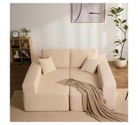 Générique Canapé d'angle modulable en Forme de L,Canapé de Sol sans Cadre,Doux for la Peau et Confortable, sans Assemblage, for la lectur(Beige,Recamiere rechts)