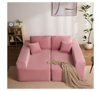 Générique Canapé d'angle modulable en Forme de L,Canapé de Sol sans Cadre,Doux for la Peau et Confortable, sans Assemblage, for la lectur(Rosa,Fußhocker)