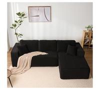 Générique Canapé d'angle modulable en Forme de L,Canapé de Sol sans Cadre,Doux for la Peau et Confortable, sans Assemblage, for la lectur(Schwarz,Recamiere rechts)