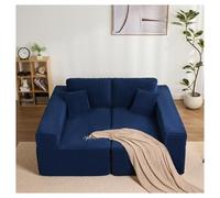 Générique Canapé d'angle modulable en Forme de L,Canapé de Sol sans Cadre,Doux for la Peau et Confortable, sans Assemblage, for la lectur(Navyblau,Fußhocker)