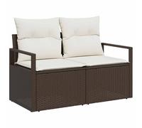 Générique Canapé De Jardin Polyrotin 120 X 62 X 69 Cm | Avec Coussin Et Dossier, Design Modulaire, Cadre En Acier, Pour Terrasse Ou Patio