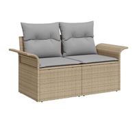 Générique Canapé Extérieur Poly Rotin 6 Pièces 4 Places | Cadre Acier Résistant, Design Modulaire, Coffre Rangement Coussins, Pieds Réglables
