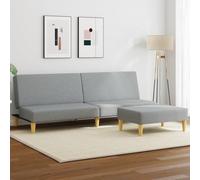 Générique Canapé-lit à 2 Places avec Repose-Pied Gris Clair Tissu,Meubles,Canapés,Gris,31.8 KG,3216224