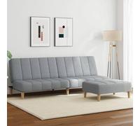 Générique Canapé-lit à 2 Places avec Repose-Pied Gris Clair Tissu, Meubles, Canapés, Gris, (Poids 31.9KG)