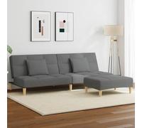 Générique Canapé-lit à 2 Places avec Repose-Pied Gris foncé Tissu,Canapés,31.45KG-3258104