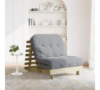 Générique Canapé-lit futon en Bois de pin Massif avec Dossier réglable et Matelas Mousse 80x206x11 cm, idéal pour Salon, Chambre ou Jardin, Pliable et Facile à Ranger, Charge Max 110 kg.