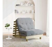 Générique Canapé-lit futon en Bois de pin Massif avec Dossier réglable et Matelas Mousse 90x206x11 cm, idéal pour Salon ou Chambre, Pliable pour Rangement Facile