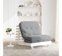 Générique Canapé-lit futon en Bois de pin Massif avec Dossier réglable et Matelas Mousse 90x206x11 cm, idéal pour Salon, Chambre ou Jardin, Pliable et Confortable, Charge Max 110 kg