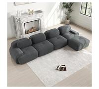 Générique Canapé-lit modulaire avec Pouf Ottoman, canapé modulaire 3 Places en Cordon, sans Assemblage, for Le Salon, canapé sans Cadre, avec accoudoirs incurvés(Grigio.,4S+1)