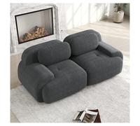 Générique Canapé-lit modulaire avec Pouf Ottoman, canapé modulaire 3 Places en Cordon, sans Assemblage, for Le Salon, canapé sans Cadre, avec accoudoirs incurvés(Grigio.,2S)