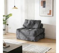 Générique Canapé-lit Pliable et Convertible avec Oreiller,Matelas avec Support Dorsal,Fauteuil-lit Portable et Confortable pour Salon,Chambre à Coucher（Gris foncé）