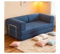 Générique Canapé-lit Pliant, Causeuse Convertible, canapé-lit, avec 2 oreillers, canapé 3 en 1 2 Places, avec accoudoir, Matelas Paresseux à Compression Confortable, for Le Salon(Bleu,1.5M)