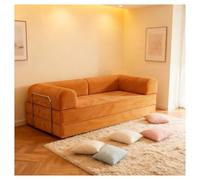 Générique Canapé-lit Pliant, Causeuse Convertible, canapé-lit, avec 2 oreillers, canapé 3 en 1 2 Places, avec accoudoir, Matelas Paresseux à Compression Confortable, for Le Salon(Turmeric,2M)